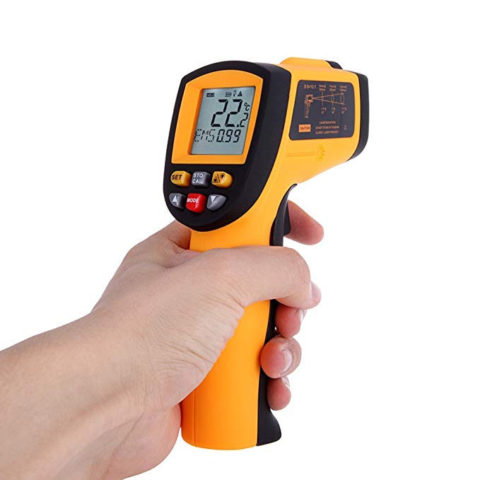 Happy Hours - Premium Precision One-Handed Operation Thermometer Precise Safe Non-Contact IR Digital Infrared Temperature Sensor / Accurate LCD Display MAX/MIN/AVG/DIF Reading (-50 to 900 Degree / -58 to 1652F)