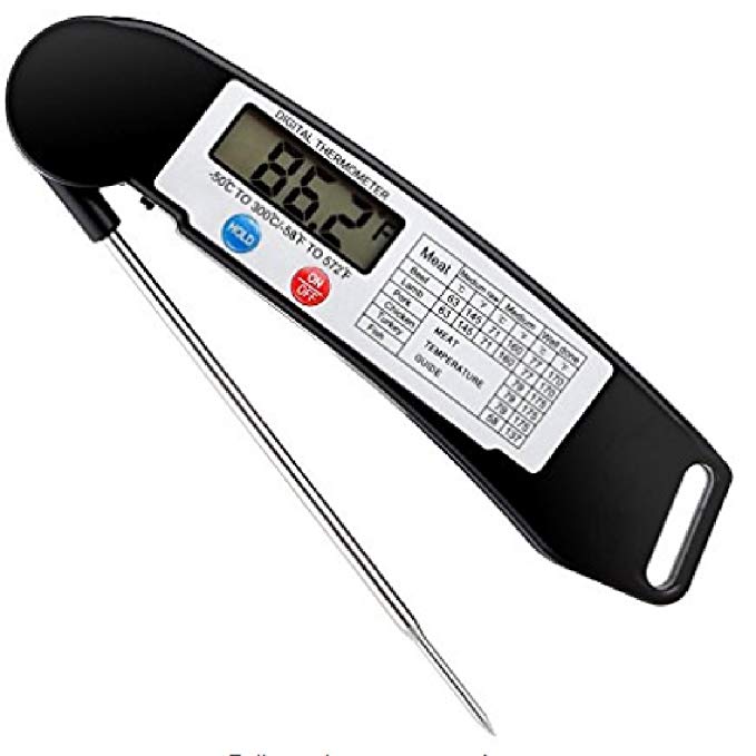 Digital Cooking Thermometer - Chef Verdi Instant Read Digital Thermometer For Grilling, Barbecue, BQQ, Candy, Milk and Bath Water. Meat Thermometer Best for Food and Grill. Stainless Probe, LCD Screen