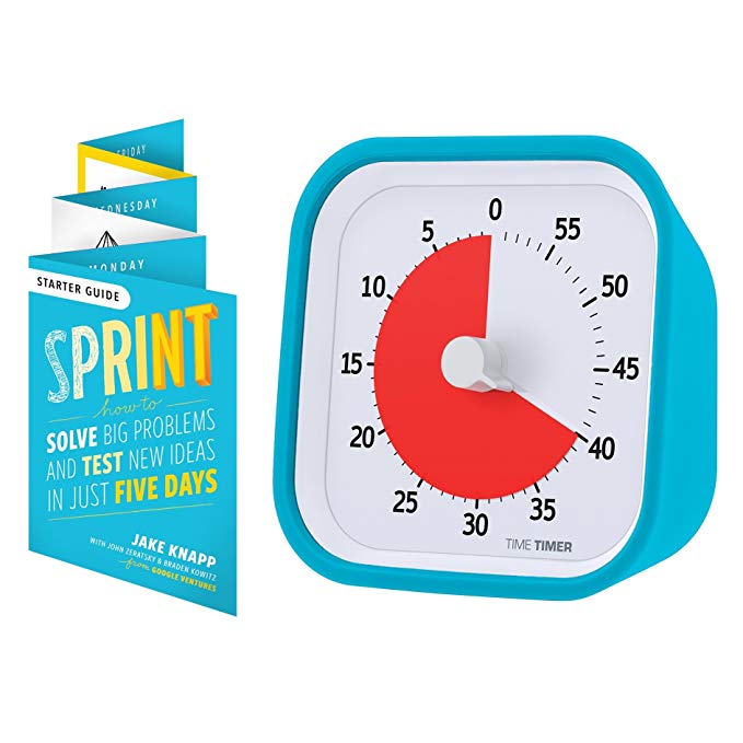 Time Timer MOD Sprint Edition, 60 Minute Visual Analog Timer, Optional Alert (On/Off), No Loud Ticking; Time Management Tool, Sky Blue
