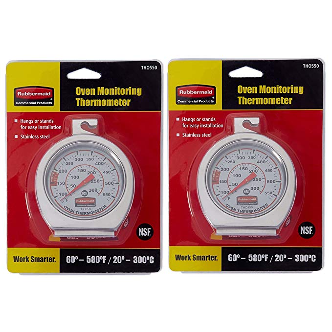 Rubbermaid Commercial Stainless Steel Oven Monitoring Thermometer, FGTHO550 2 Pack
