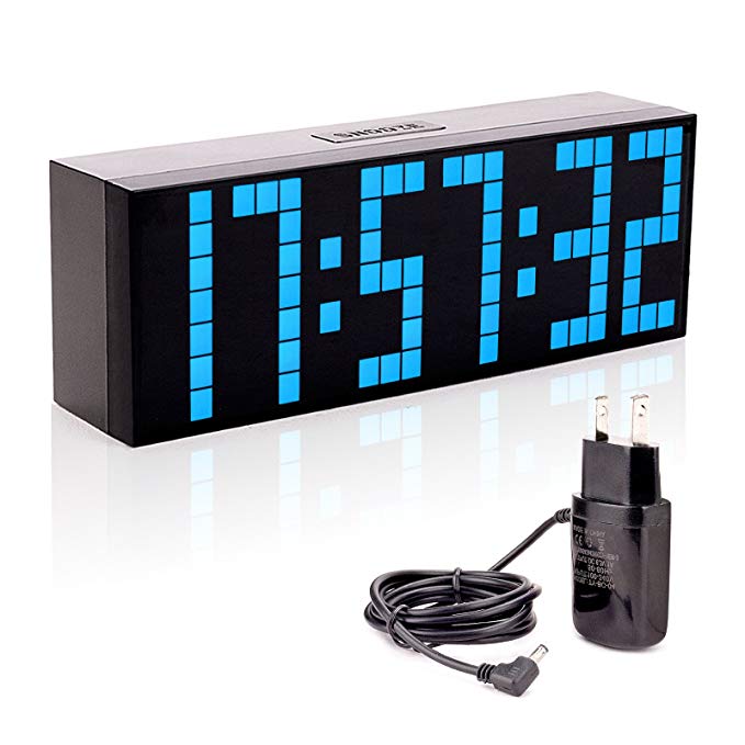 Leadleds LED Digital Alarm Clock, Large Big Number LED Snooze Wall Desk Clock with Countdown Timer Calendar Temperature