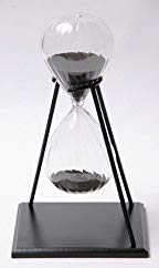 G.W. Schleidt ATD30-B Stand 30 Minute 10 in. Twist Glass Modern Timer - Black Sand with Black Stand