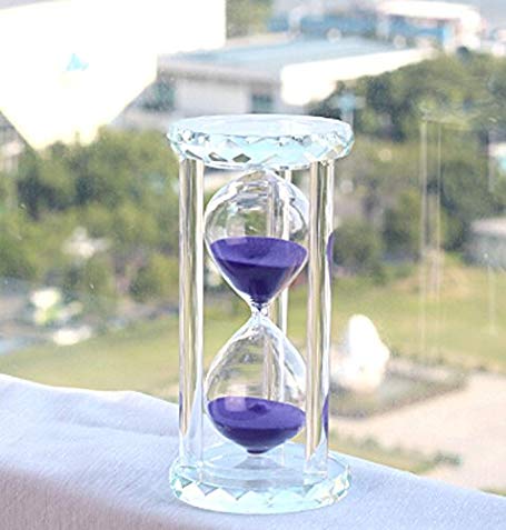 Hourglass Sand Timer 15/30 Minute Circular Crystal Creative Sand Timer (Purple, 30min)