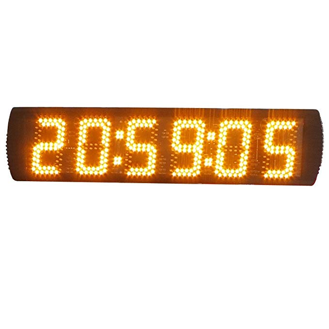 AZOOU 5-inch Hight Character Single Sided LED Sport Timing Clock Countdown/up Timer with IR Remote Control Yellow Color