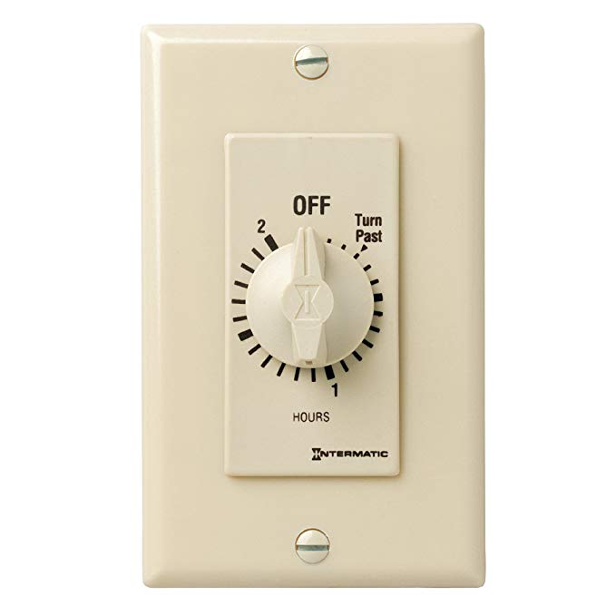 Intermatic FD2H 2-Hour Spring-Loaded Wall Timer for Lights and Fans, Ivory