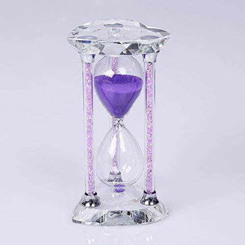 Heart-shaped Crystal Hourglass 30 Minutes Sand Clock Decoration Hourglass Timer (Purple)