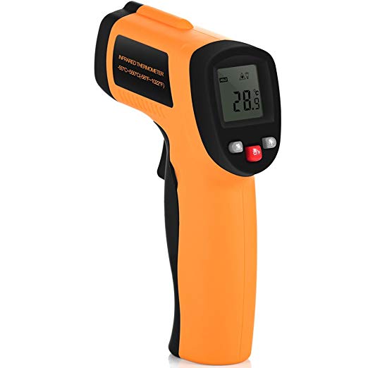 Digital Infrared Thermometer, Non-Contact Laser IR Temperature Gun Instant-read with one 9V battery(Included)Emissivity 0.95(fixed) Range -50 to 550℃(-58 to 1022℉)
