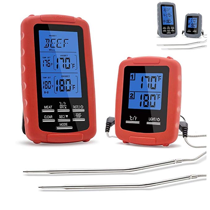 Meat thermometer digital grill oven or smoker remote food thermometers | The best wireless accessories for safe remote bbq grilling, kitchen cooking, smokers and you can even make candy