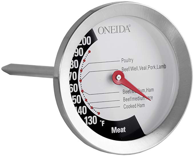Oneida Large Dial Meat Thermometer, Stainless Steel
