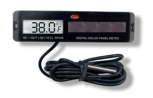 Cooper-Atkins SP160-0-8 Digital Panel Thermometer with Black Rectangular Solar Powered, -58/158° F Temperature Range