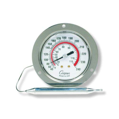 Cooper-Atkins 7112-05-3 Vapor Tension Panel Thermometer with Front Flange, NSF Certified, 40/240°F Temperature Range