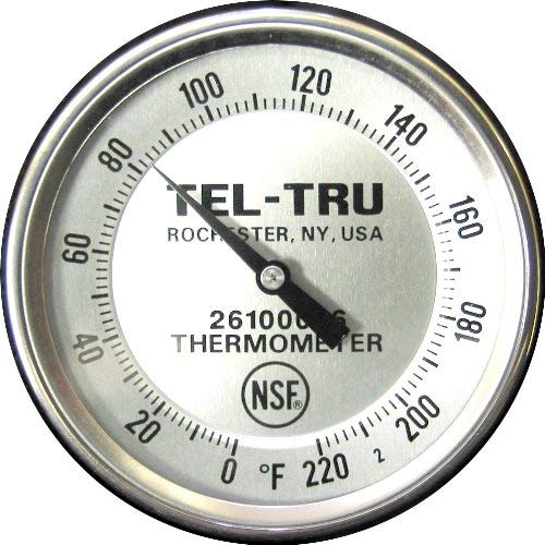Tel-Tru BT275R Meat Cooking Thermometer, 2 inch dial, 5 inch stem, 0/220 degrees F