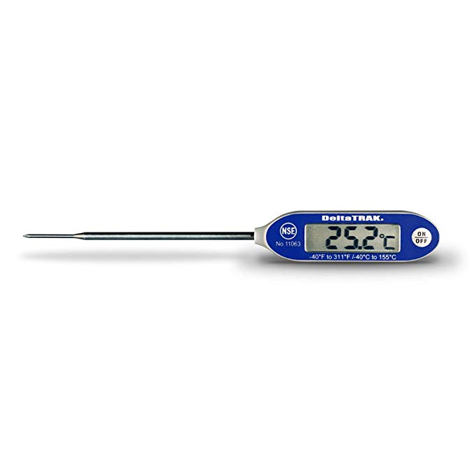 DeltaTRAK Jumbo Display Auto-Cal Needle Probe Thermometer