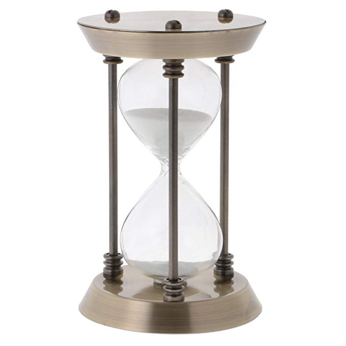 ZYAQ Vintage Metal Frame Hourglass Sandglass Sand Timer Desk Table Book Shelf Home Decoration (60 Minutes, Gold)