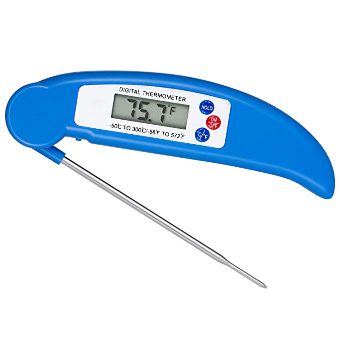 Homaz Best Cooking Thermometers, Digital Stainless Cooking Thermometer with Instant Read, Long Probe, LCD Screen, Anti-Corrosion, Best for Food, Meat, Grill, BBQ, Milk, and Bath Water
